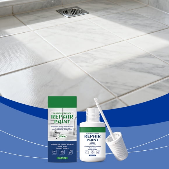 CaiYueKe Ceramic Tile Repair Paint Chip Scratch Filler for Bathroom Kitchen Floor Wall Tile Grout Crack Restoration Waterproof Durable Touch Up Paint for Porcelain Ceramic Surface