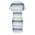 thumbnail image 6 of Eagokdc Women Stylish Summer Dress V Neck Loose Short Sleeve Casual Ladies Summer Cotton Mini Dress Size S-3XL, 6 of 6