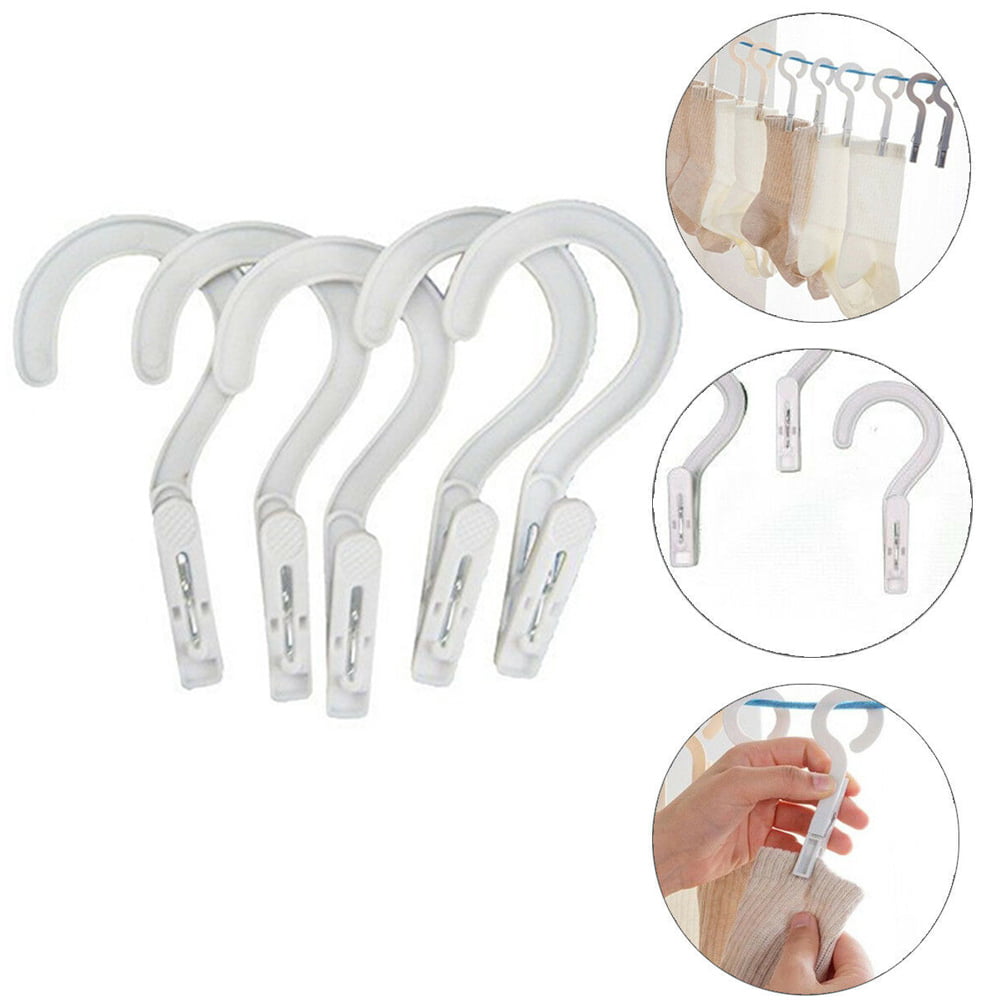 Drip Dry Hangers 10 Ct Plastic Spring Clip Clothespins Home Travel Camping 5" 