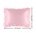 thumbnail image 4 of PiccoCasa 2Pcs Satin Pillowcases Ruffled Pillow Shams, King Pink, 4 of 8