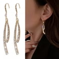 thumbnail image 3 of GKNET Gorgeous Crystal Cubic Zircon Earrings Stud Dangle Drop Wedding Delicate Jewelry Women US-gold, 3 of 9