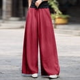 thumbnail image 2 of Pants for Women Business Casual Outfits for Women Red Womens Pants Comfy Work Pants Women High Waisted Wide Leg Pants Summer Pants, 2 of 8