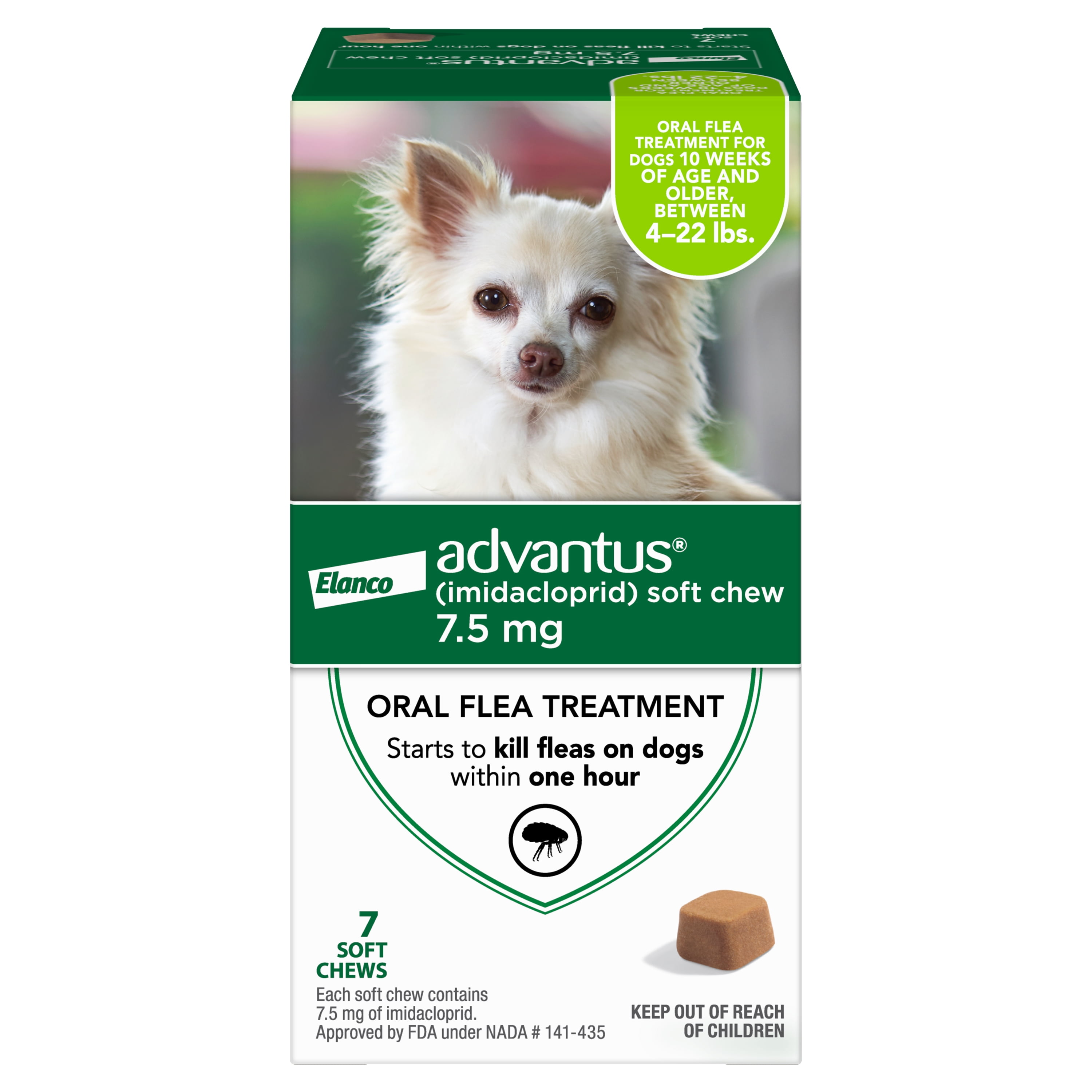 Advantus Chewable Flea Treatment for Small Dogs, 7 Soft Chews