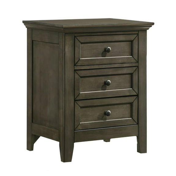 Intercon Furniture San Mateo Bedroom 3-Drawer Wood Nightstand in Gray