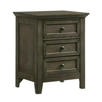 Intercon Furniture San Mateo Bedroom 3-Drawer Wood Nightstand in Gray