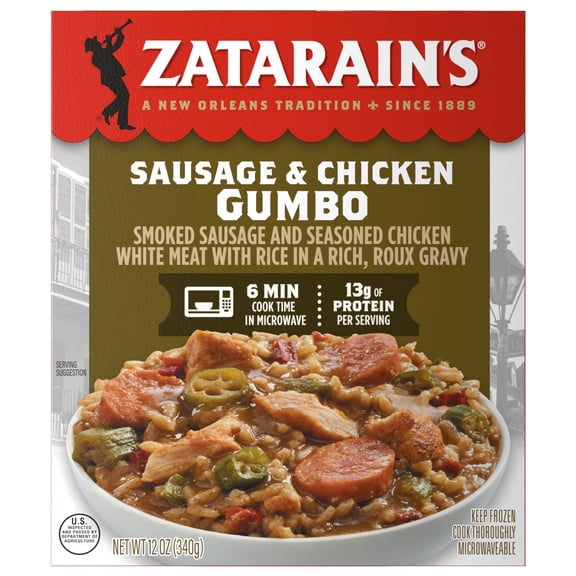 Zatarain's Frozen Sausage And Chicken Gumbo, 12.0 oz Box