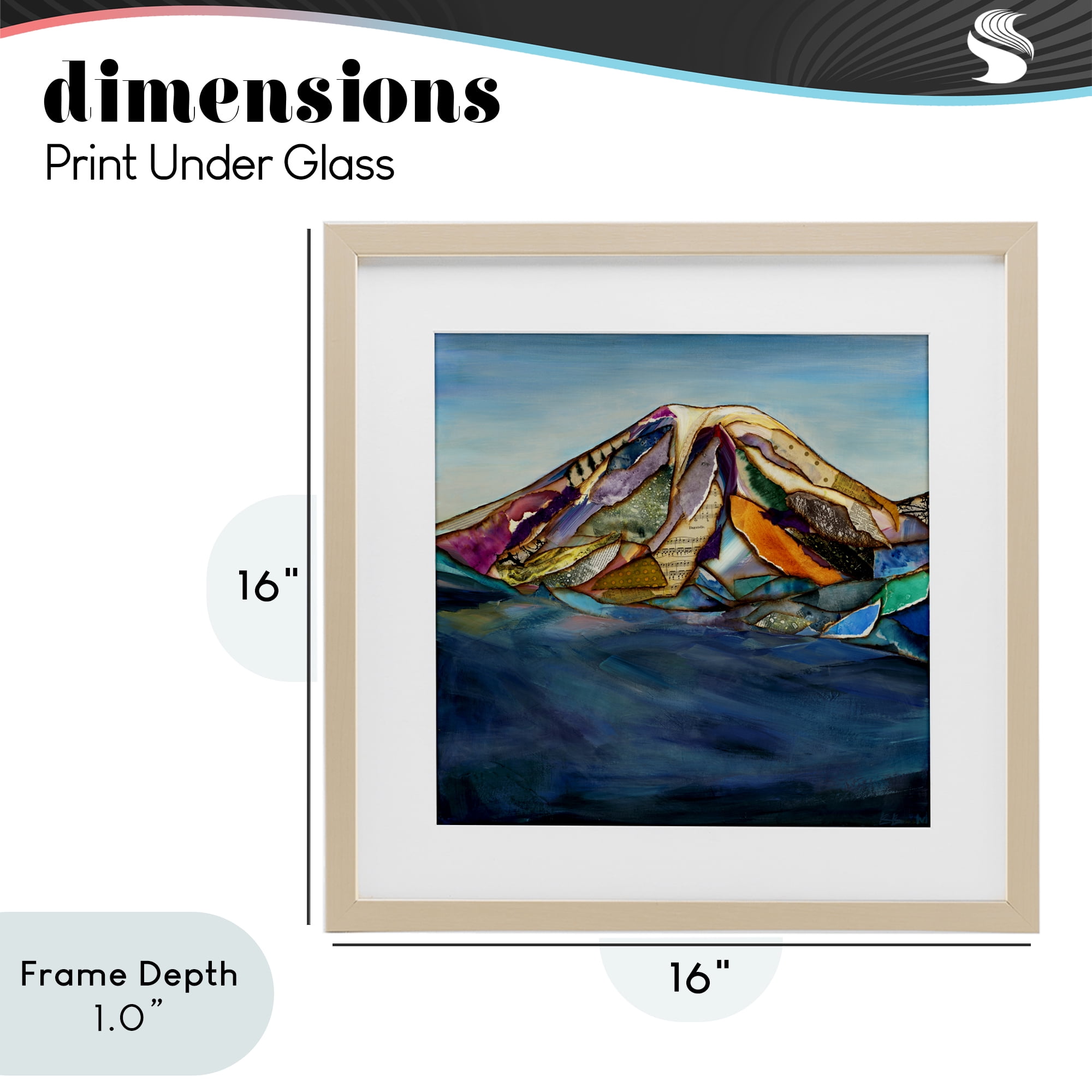 Stupell Industries Collaged Layers Mountain Birch Framed Print Under Glass, design by Van Horne-Borcherding