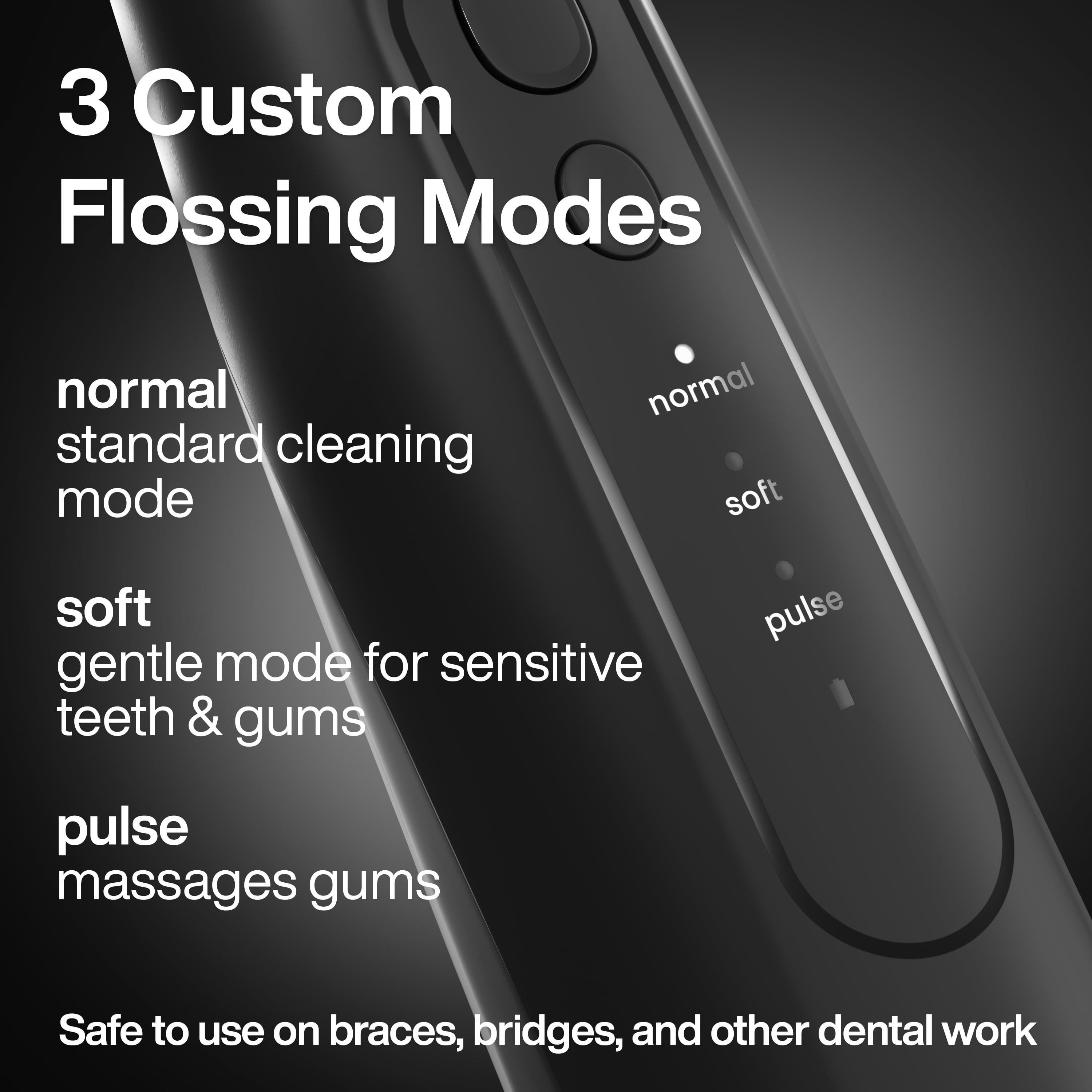 AquaSonic Icon Electric Water Flosser - 150ml Tank, Cordless Rechargeable, Waterproof, Portable Oral Irrigator - Black