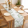 thumbnail image 3 of Table Runner 72 Inches Long for Kitchen Dining, Green Eucalyptus Leaves Dresser Scarf Farmhouse, Dining Table Decorations for Wedding/Parties, Birds Flowers Spring Watercolor Floral 18 x 72 In, 3 of 8