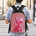 thumbnail image 4 of Defioc Pink Balloon Puppy Art Print Backpack -Travel,or Work Bookbag Daypacks with 15-Inch Laptop Sleeve and Dual Water Bottle Pockets, 4 of 6