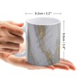 thumbnail image 2 of 11 Oz White and Gold Marble Ceramic Coffee Mug - Decorative Tea Cup for Home or Office, 2 of 8