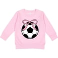 thumbnail image 2 of Inktastic Girls Soccer Ball Coquette Bow Toddler Sweatshirt, 2 of 4