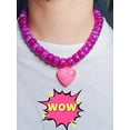 thumbnail image 3 of Collier Style Bohème Perlé Coloré avec Pendentif en Forme de Cœur; un Accessoire à la Mode., Rose Canneberge, 3 of 8