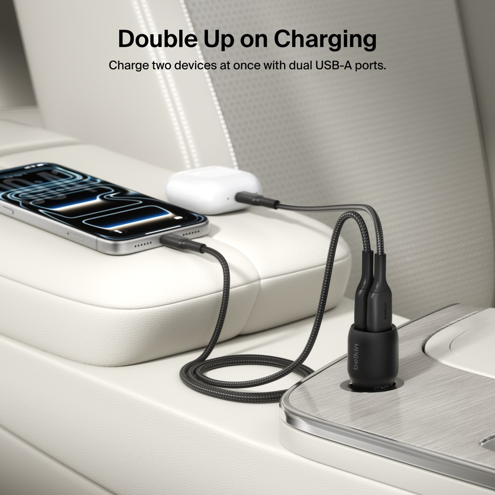 Belkin BOOSTCHARGE 24W Dual USB-A Car Charger photo 3