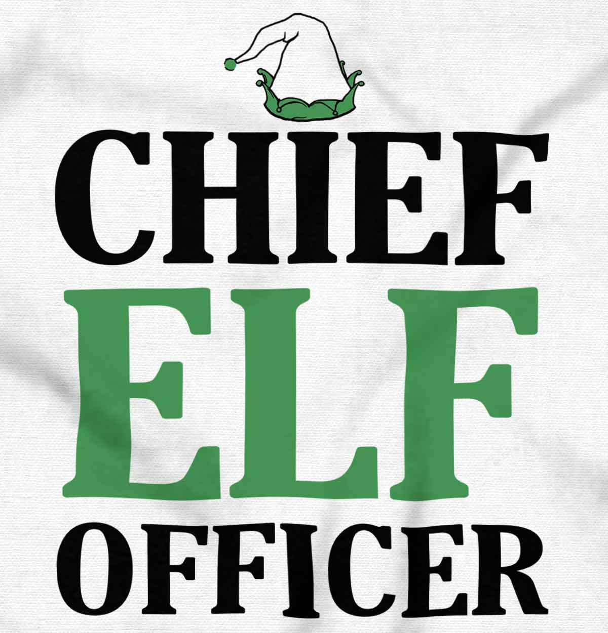 Xmas Chief Elf Officer Santa Helper Plus Size Crewneck Graphic Tee Shirt Brisco Brands 2X