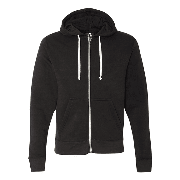 J. America Women's Tri-Blend Full Zip Fleece Hood