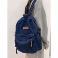 thumbnail image 3 of Deago Vintage Denim Backpack for Women Men Jeans Laptop Backpack Retro Aesthetic Rucksack for College Travel Work (Navy), 3 of 9