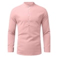 thumbnail image 2 of TIMIFIS Chemise Homme en Coton et Lin à Manches Longues Hippie Décontractée de Plage T-Shirts-Roseautomne, 2 of 4