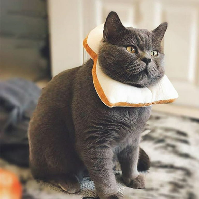 Soft Bread Slice Elizabeth Pet Recovery Cone for Cats Small Dogs Cute Bread Shaped Collar Protective Neck Cone Cartoon Costume for Pet Show