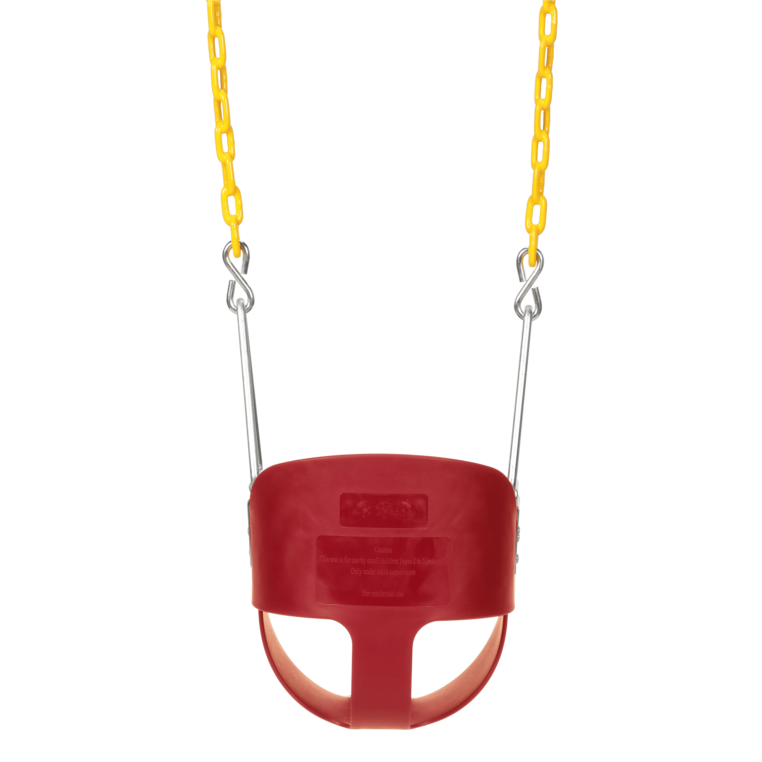 Eastern Jungle Gym Heavy-Duty High Back Full Bucket Toddler Swing Seat | Coated Swing Chains Fully Assembled | Red Swing Set Accessory