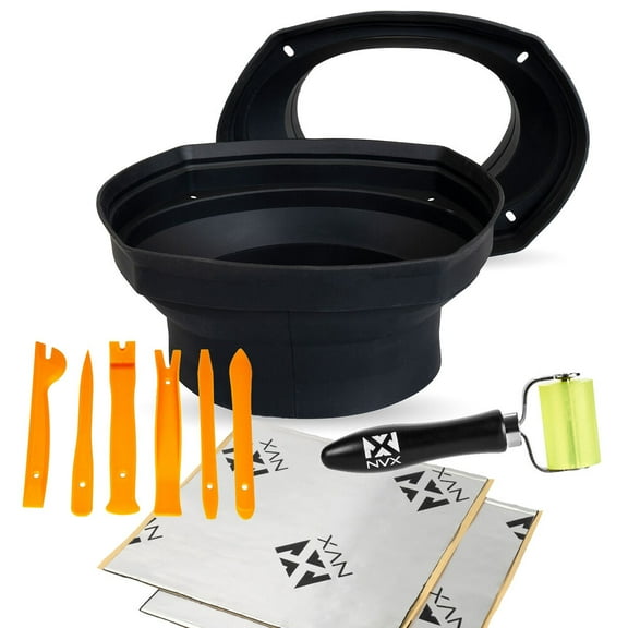 NVX XBAF69 6" x 9" Speaker Installation Kit Baffles Sound Dampening Roller Door Panel Removal Kit