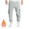 thumbnail image 2 of Diufon Jogger Pants for Men Fall Winter Fleece Thickened Warm Sweatpants Elastic Waist Drawstring Cargo Pant, 2 of 7
