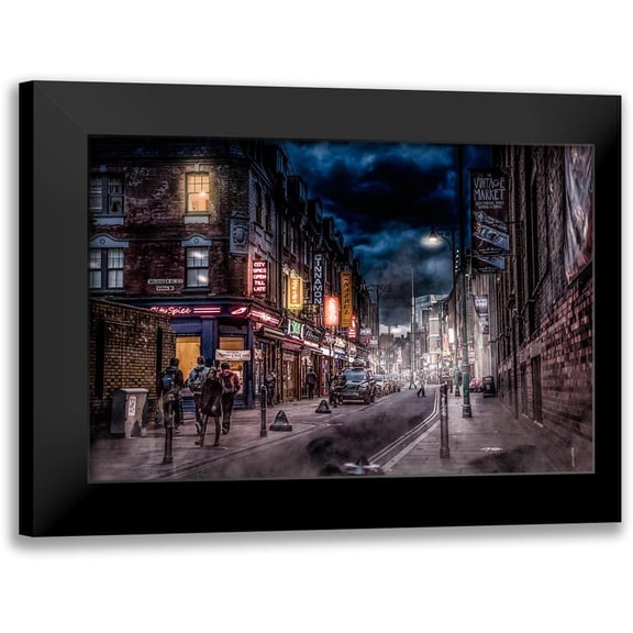 Carvalho, Jackson 14x11 Black Modern Framed Museum Art Print Titled - Street Stories - Old London