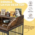 thumbnail image 3 of Large Dog Crate Furniture,38'' Dog Kennel Indoor,Wooden Dog Crate Dog Kennel,End Table Crate with Double layer storage, Decorative Pet Crate Dog Cage for Indoor,Brown, 3 of 8