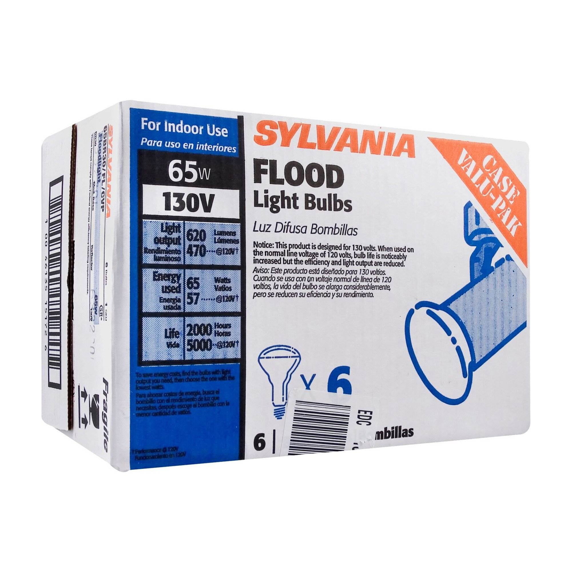 Sylvania BR30 65W Dimmable Indoor Flood Light Bulbs Soft White 6 Pack 15172