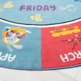 thumbnail image 3 of SAFAVIEH Kids Playhouse Days and Months Machine Washable Area Rug, Blue/Green, 3'3" x 3'3" Round, 3 of 7