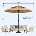 thumbnail image 2 of QinaQin Vented Patio Umbrella, 8 Sturdy Ribs, Easy Crank & Tilt, Brown, 2 of 8