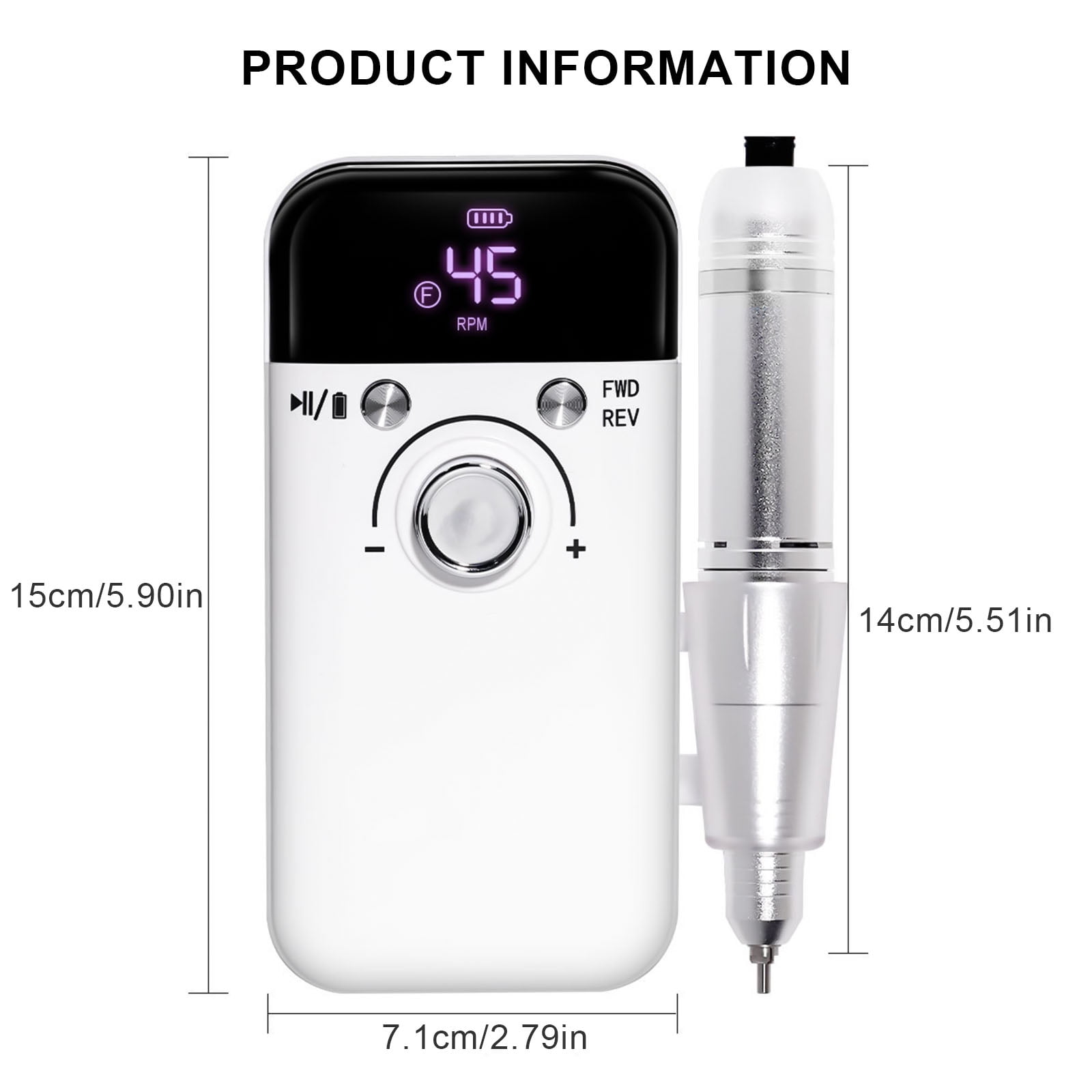 45000rpm Nails Drill Electric Nails Drill Machine Manicures Tool Low Noise Nails File Drill Set for Salon Household Use