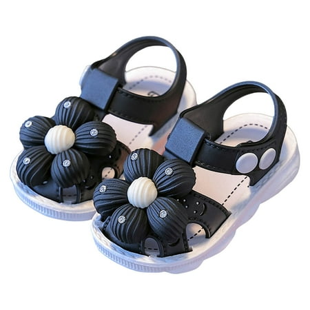 

RUICUW Children Shoes Comfortable Soft Sole Sandals Fashionable Flower Beach Seaside Bow Sandals 12-15 Months