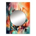 thumbnail image 2 of Designart "Abstract Space Visions in Red and Green" Modern Geometric Mirror Wall Decor - Modern Red Abstract Dining Room Wall Mirror Art - 32" x 24" Inch, 2 of 5