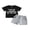 Black gray, variant on Loicainy Toddler Baby Boy Summer Outfits 6 12 18 24 Months 2T 3T 4T Letter Print Short Sleeve T-shirts and Solid Shorts 2 Piece Clothes Set