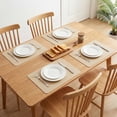 thumbnail image 3 of Unique Bargains 4pcs Faux Leather Washable Placemats Beige/Blue 17.7"x11.8", 3 of 6