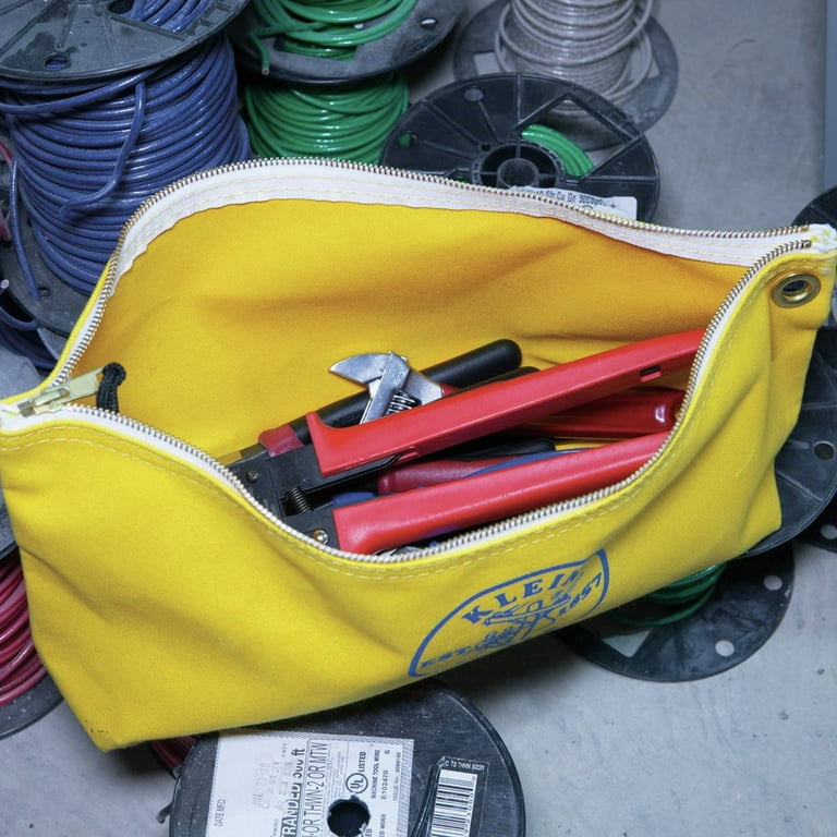 Klein Tools-5539LYEL Canvas Tool Bag with Zipper, Yellow Klein Tools-5539LYEL Canvas Tool Bag with Zipper, Yellow