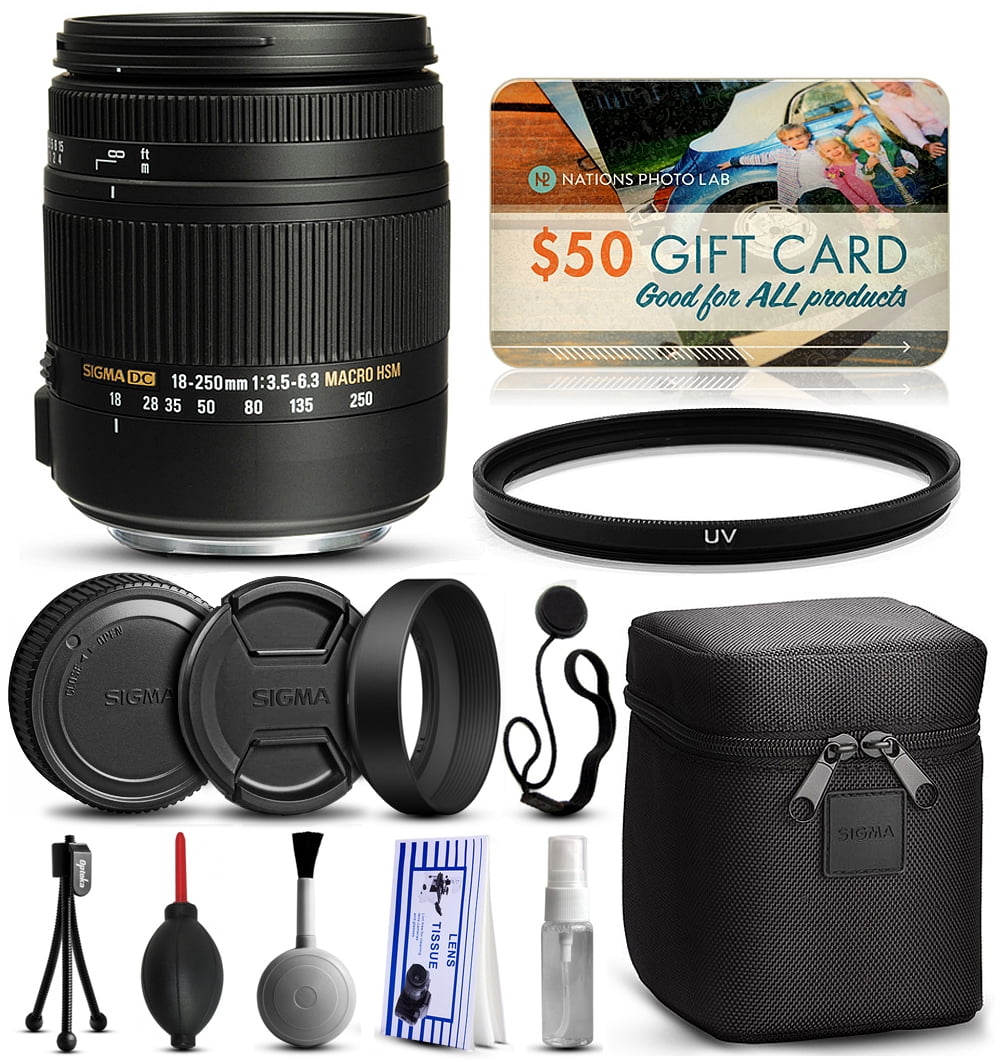 美品♪ SIGMA 18-250mm F3.5-6.3DC MACRO HSM Sigma 18-250mm F3.5-6.3 DC OS MACRO HSM Kits - Walmart.com