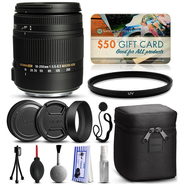 Sigma 18-250mm F3.5-6.3 DC OS MACRO HSM Kits - Walmart.com