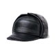 thumbnail image 1 of SZTXJ Men 100% Genuine Cowhide Hat Winter Warm Outdoor Protect Ear Real Leather Cap For Winter Warm Liner(black and white wool) XL {57-58cm}, 1 of 5