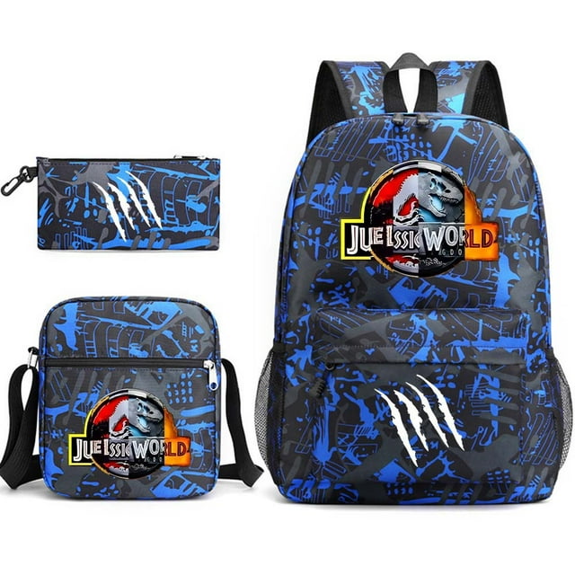 Jurassic Park Schoolbag Three-piece Set, Leisure Backpack, Large-capacity Backpack For Male And Female Students-HAPDEN