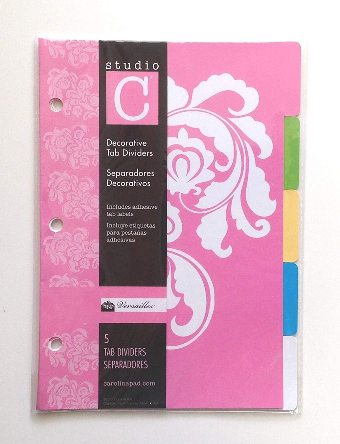 Studio C Decorative 5 Tab Dividers, 6" x 8.5" for 8.5" x 5.5" Ring