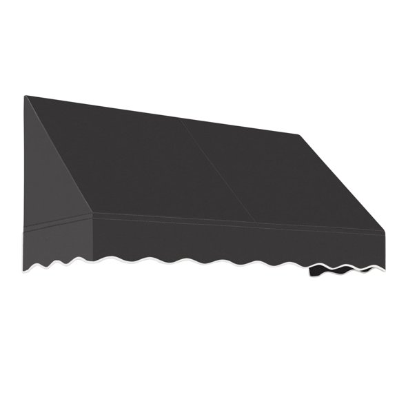 Awntech 6.38 Ft San Francisco Closed-Sided Fixed Awning Canopy (76.5in x 24in x 48in), Black