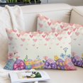 thumbnail image 2 of Easter Pillow Covers King, Spring Colorful Eggs Love Heart Botanical Flowers Soft Brushed Microfiber Breathable Throw Pillow Covers, Decorative Pillowcase with Zipper for Couch Sofa Bedroom 20"x36", 2 of 9