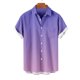 thumbnail image 5 of Camisas de Manga Corta de Botón para Hombre, Blusa de Moda Casual de Impresión de Gradiente de Cuello de Vuelta Hecha de 95% Poliéster 5% Spandex para el Verano, Camisas de Verano para Hombre, 5 of 5
