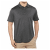 G.H. Bass and Co Men's S/S Stretch Fabric Polo Shirt Polyester Black Heather - XXL