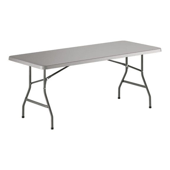 30" X 72" Gray Plastic Folding Tables / 6-Foot Commercial Grade Black Plastic Folding Banquet Table