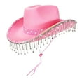 thumbnail image 3 of Fgnfyis Sparkling Sequin Tassel Cowboy Bowler Hat for Western Party Performance and Stage Shows Pink One Size, 3 of 4