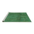 thumbnail image 2 of Ahgly Company Machine Washable Indoor Square Abstract Turquoise Blue Modern Area Rugs, 7' Square, 2 of 4