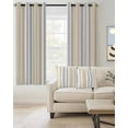 thumbnail image 2 of Khaki Grey Striped Blackout Curtains 84 Inches Length, Simple Minimalist Gradient Ombre Lines Window Treatment Thermal Insulated Drapes for Bedroom Living Room 2 Panels 84x84 Inches, 2 of 8